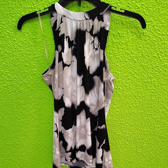 INC International Concepts Black and White Embellished Fitted Tank Top - Picture 3 of 3